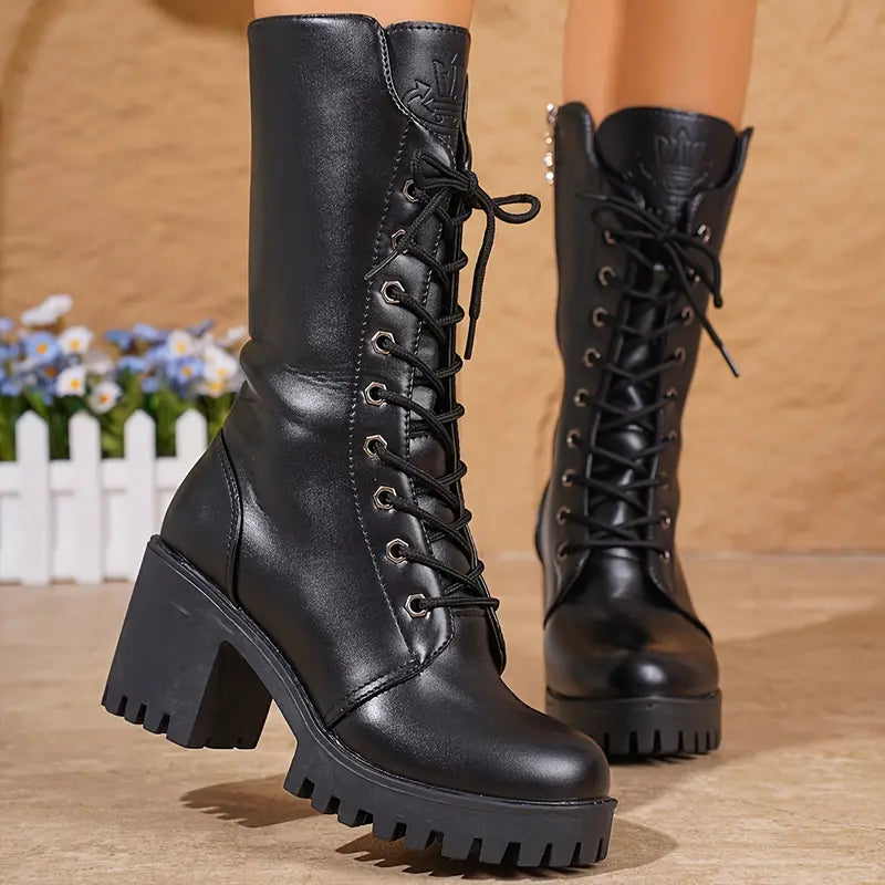 Adelaida | Stylish boots with a medium block heel