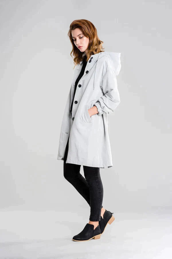 Linda | Mackintosh raincoat with buttons and hood