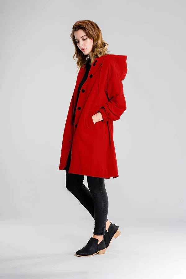 Linda | Mackintosh raincoat with buttons and hood
