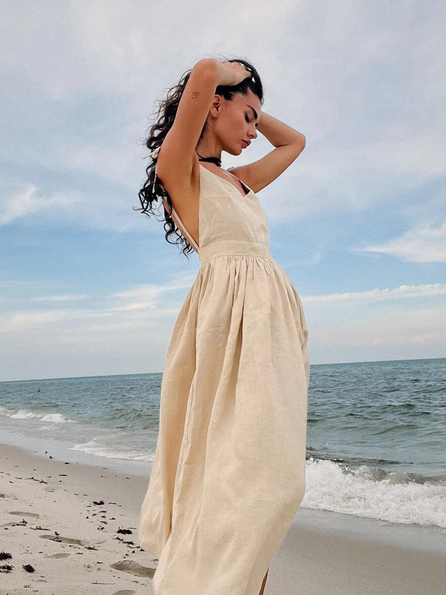 Maribel® | Long Linen Summer Dress
