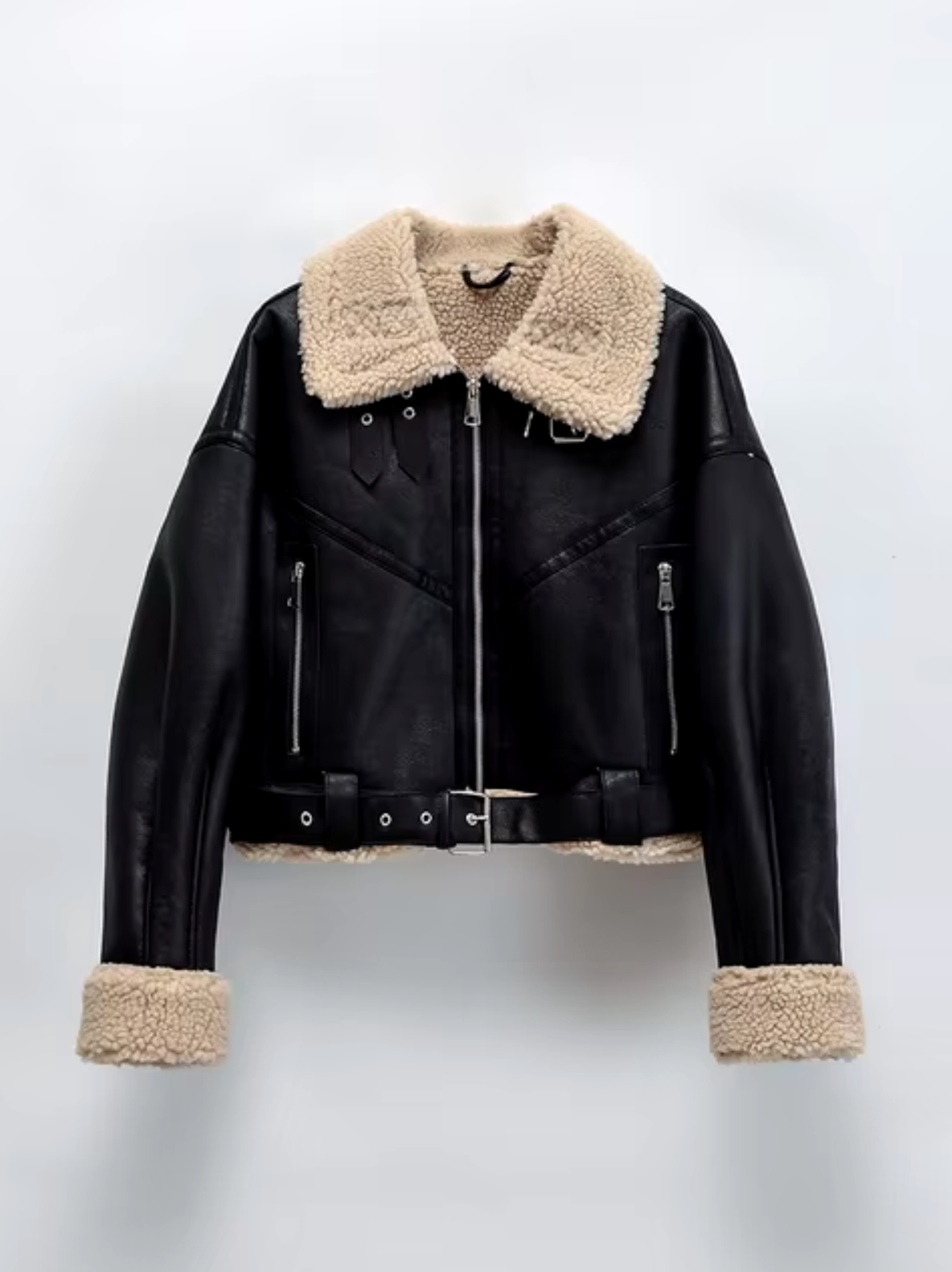 Matilde | Leather fleece jacket