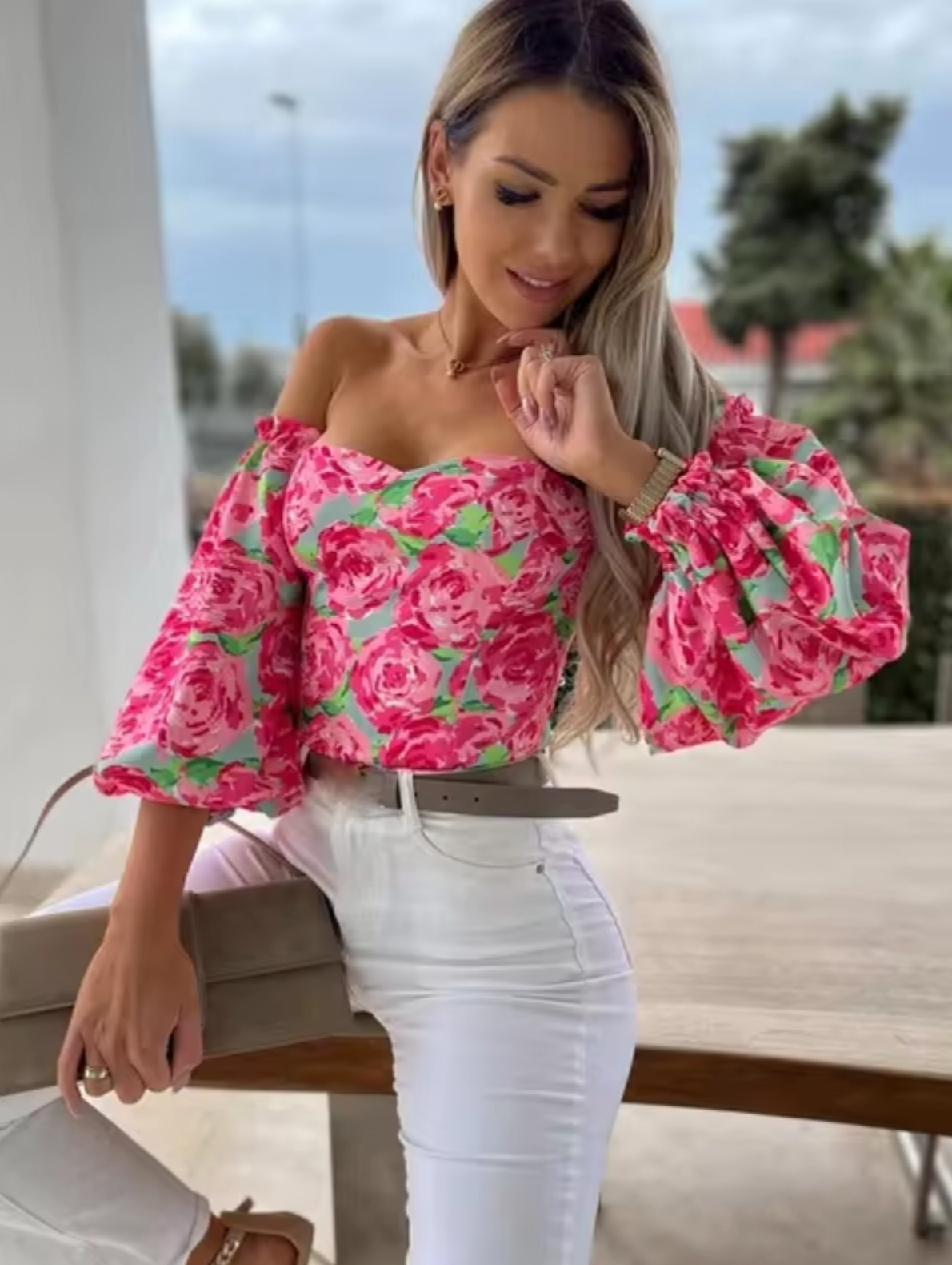 Dina® | Floral Off-The-Shoulder Tops