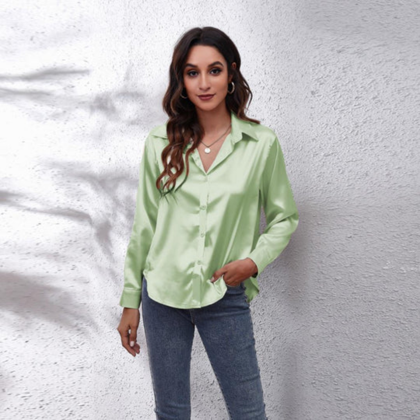 Carina | Satin summer blouse for women