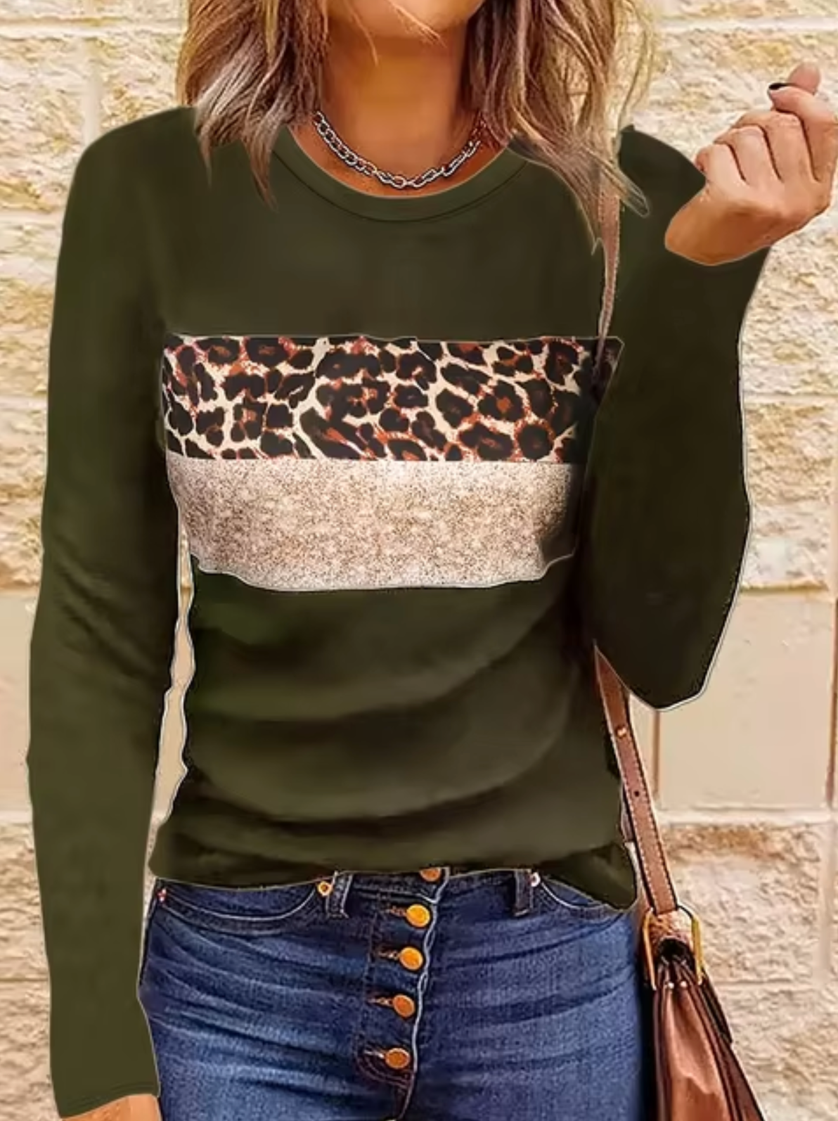 Guadalupe | Long sleeve leopard print t-shirt
