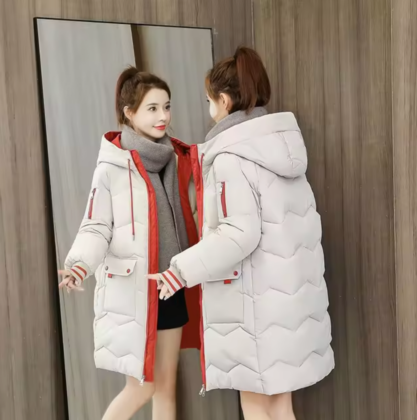 Tania | Long cotton parka coat