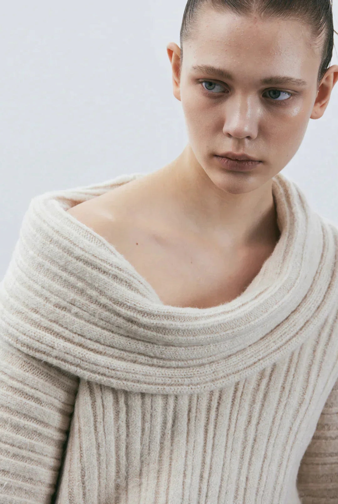 Xiomara® | Pull oversize for women with rouleau haut Tricoté