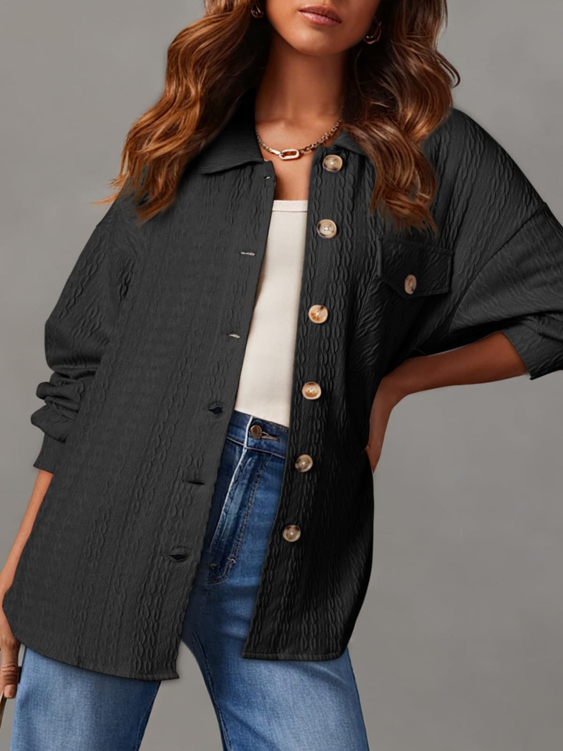 Rita | Structured long-sleeved jacket with button placket
