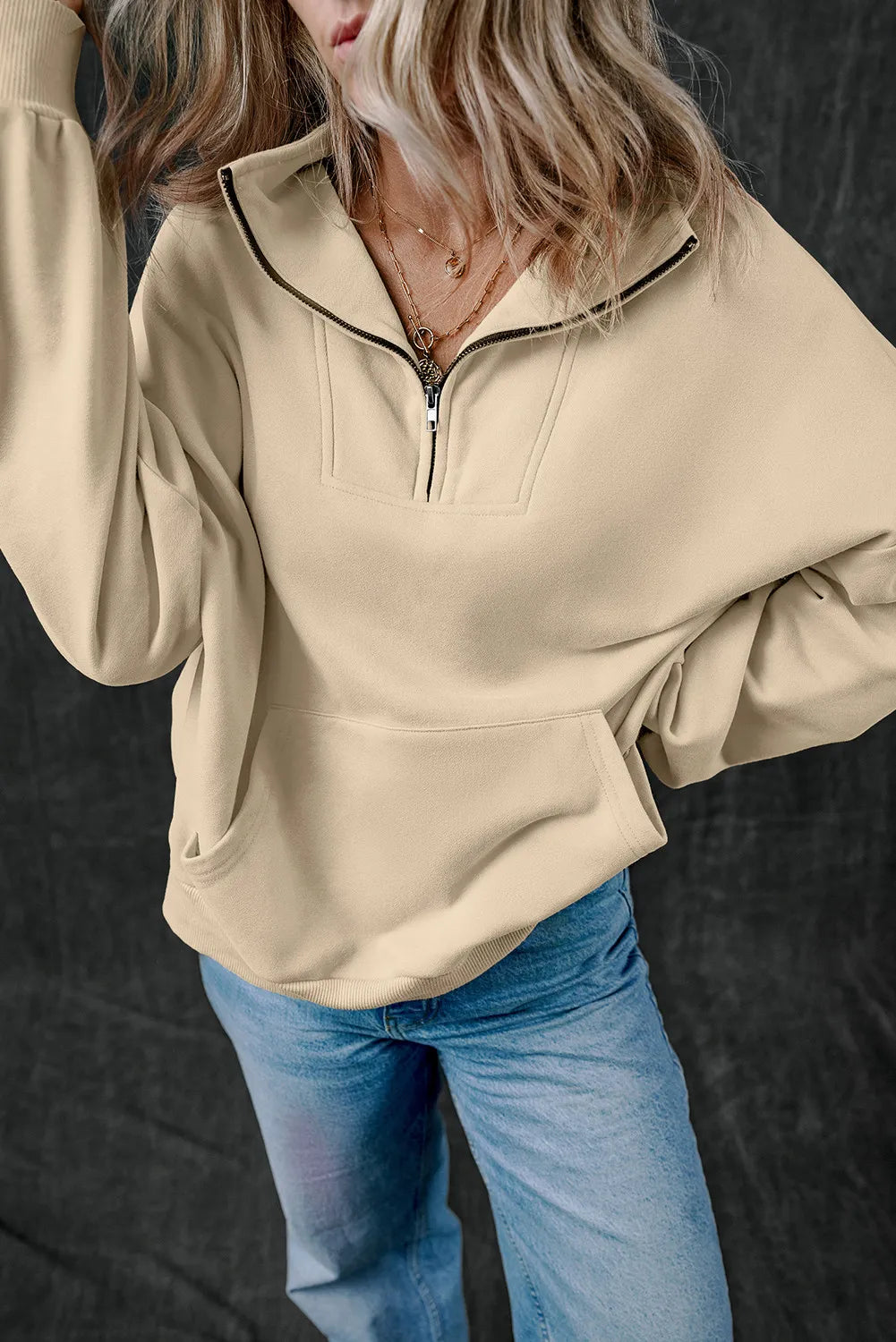 Adriana | Long sleeve half zip sweatshirt