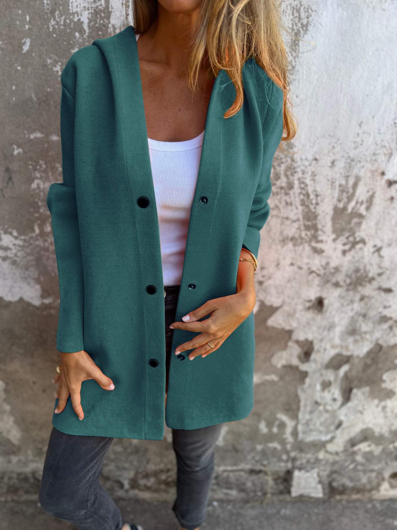 Anabel® | Cardigan with buttons and hood