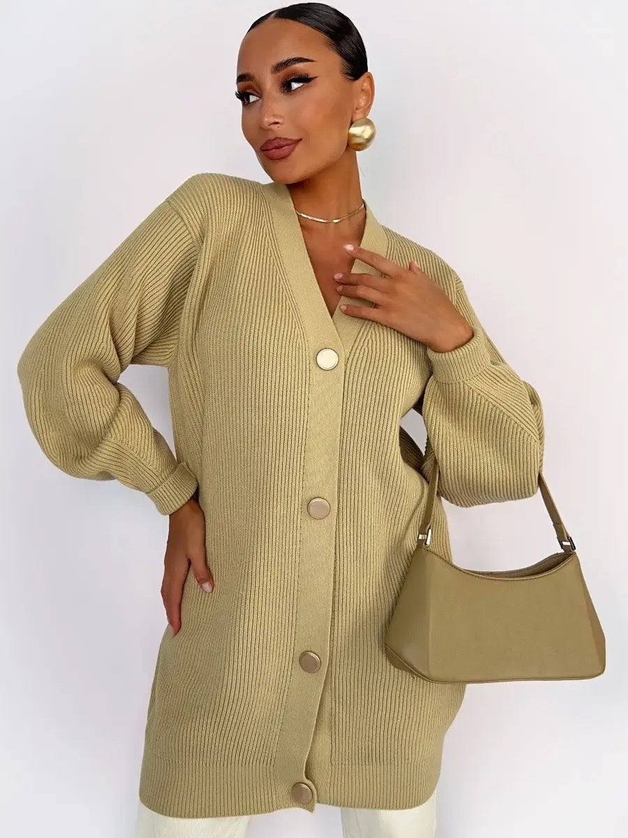 Solid Loose Knit Cardigan
