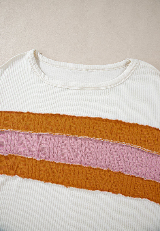 Brenda | Long sleeve sweatshirt with a color block design