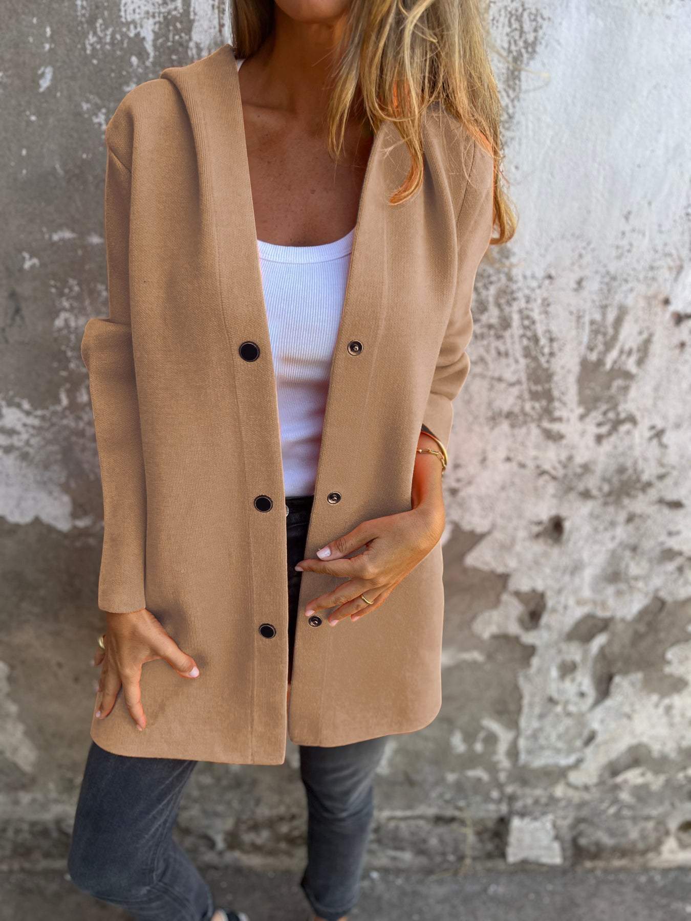 Anabel® | Cardigan with buttons and hood
