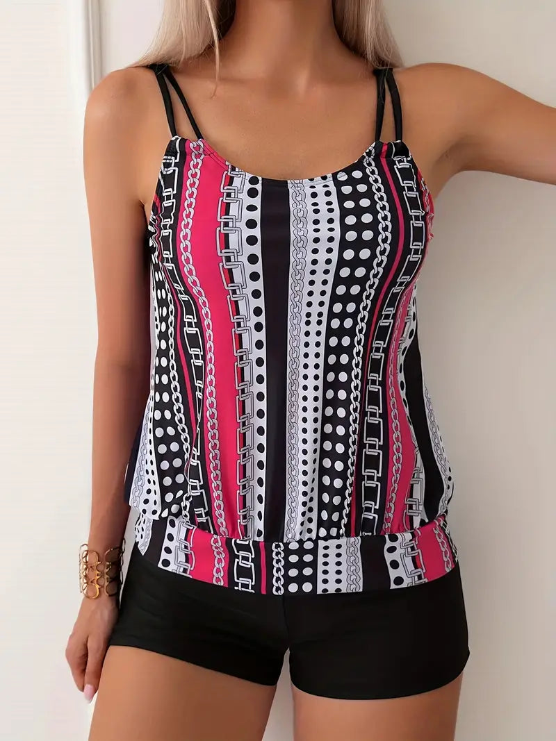 Libby® | Striped Tankini With Print
