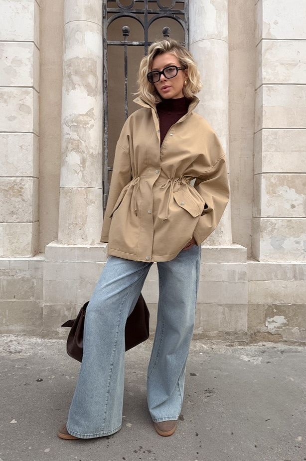 Barnfit Midi Drawstring Trench Coat