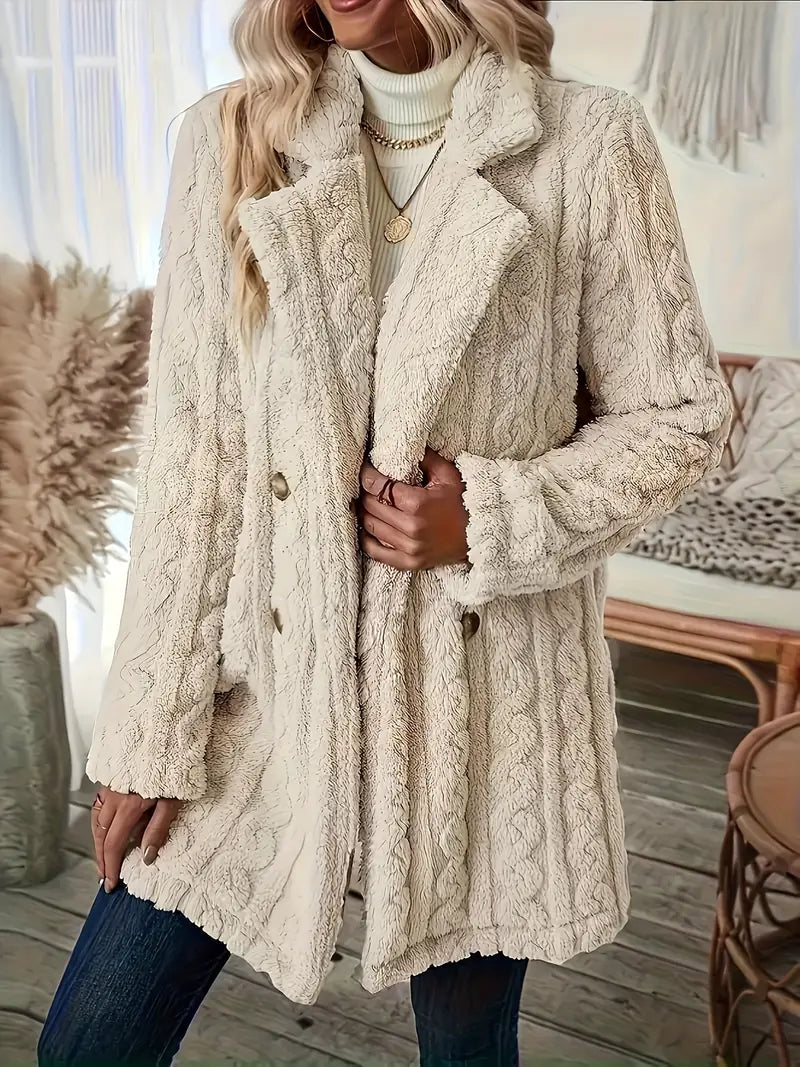 Magaly | Soft, solid color long sleeve thermal coat