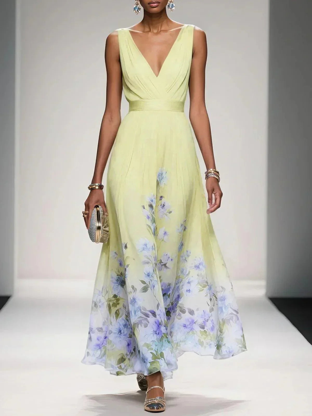 Fiona | Women Floral Print Wedding Guest Dress