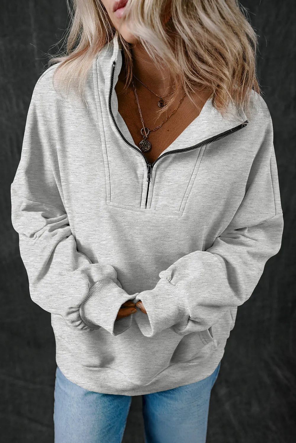 Adriana | Long sleeve half zip sweatshirt