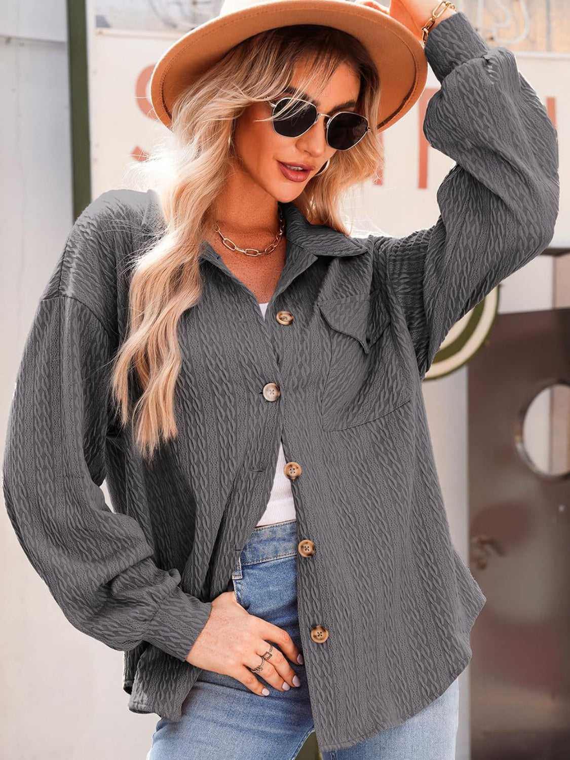 Rita | Structured long-sleeved jacket with button placket