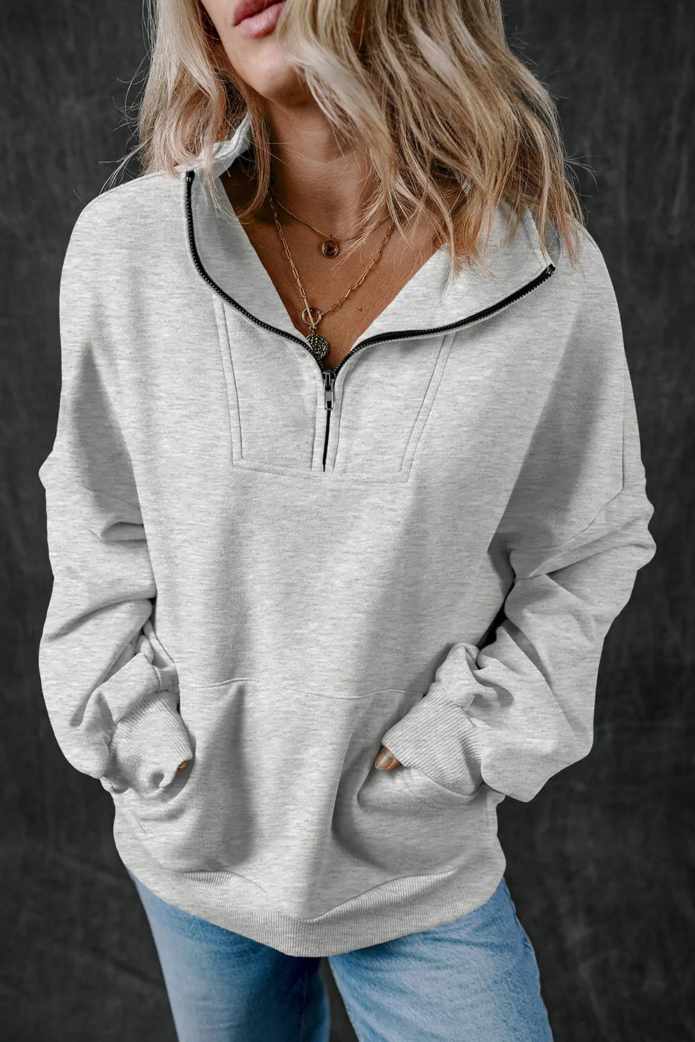 Adriana | Long sleeve half zip sweatshirt