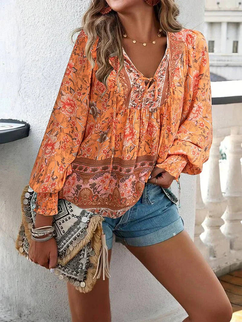 Bucke® | Floral Blouse With Long Sleeves For Women