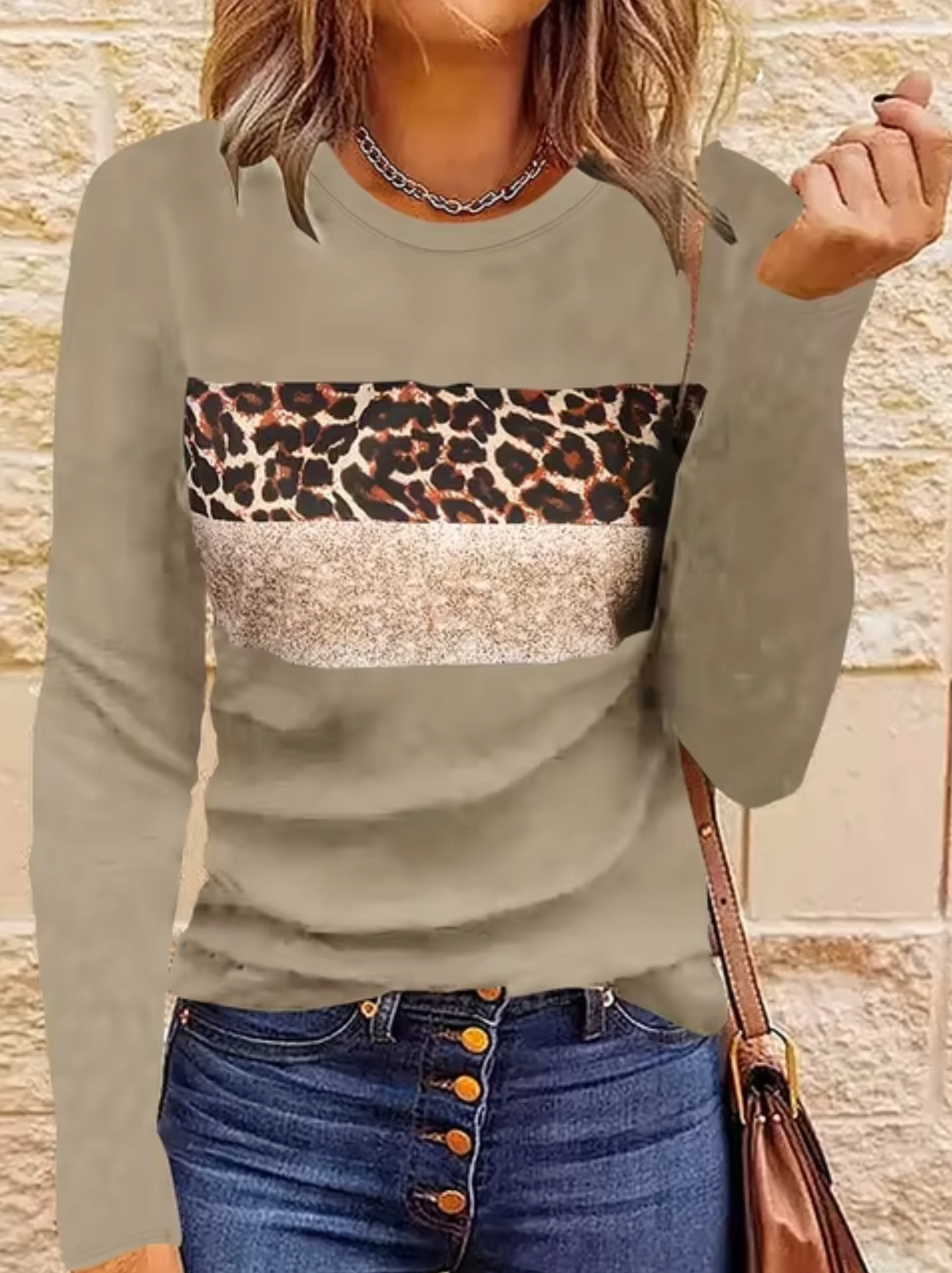 Guadalupe | Long sleeve leopard print t-shirt