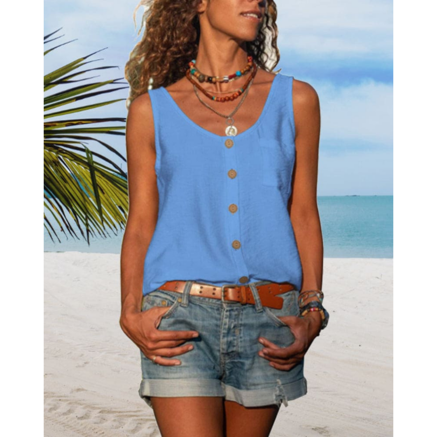 Melina® | Femme Top Coupe Fluide et Col V