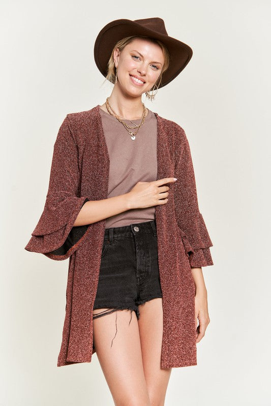 Matilde | Glittery kimono cardigan with bell sleeves