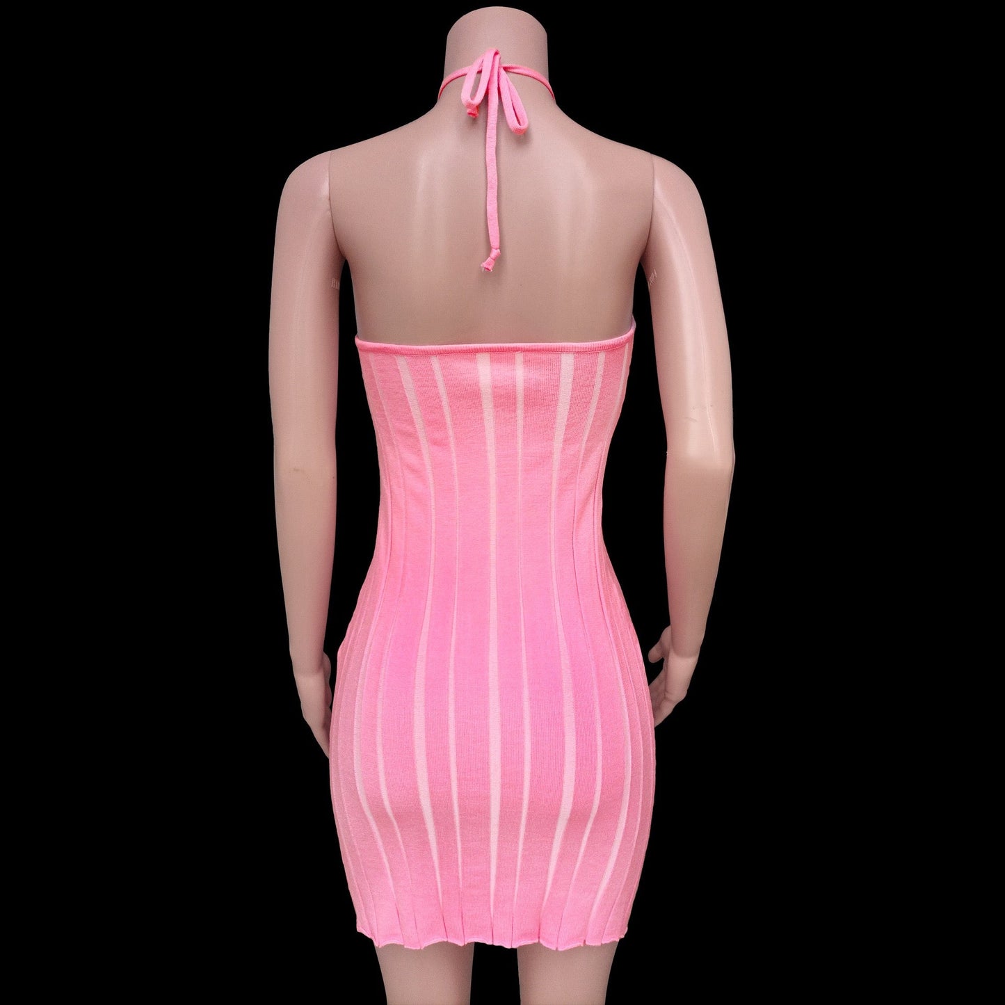 Halterneck tie Knitted Fleece Dress
