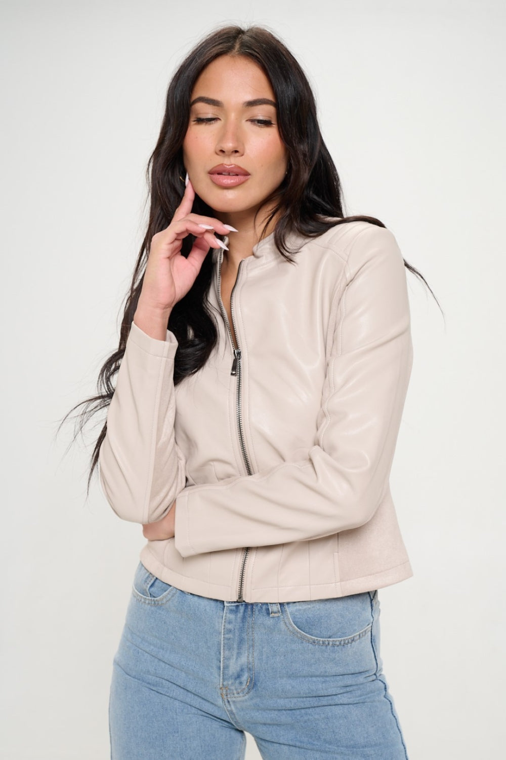 Lara | Vegan motorcycle jacket with zip