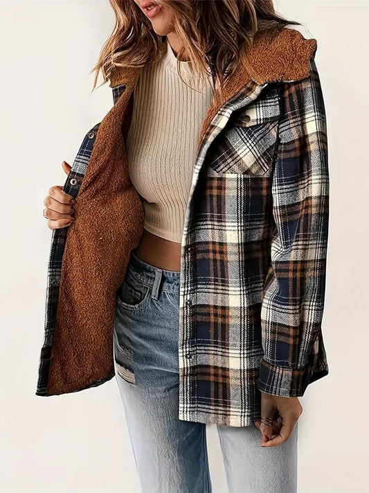 Anastasia | Jacket with zip and check pattern