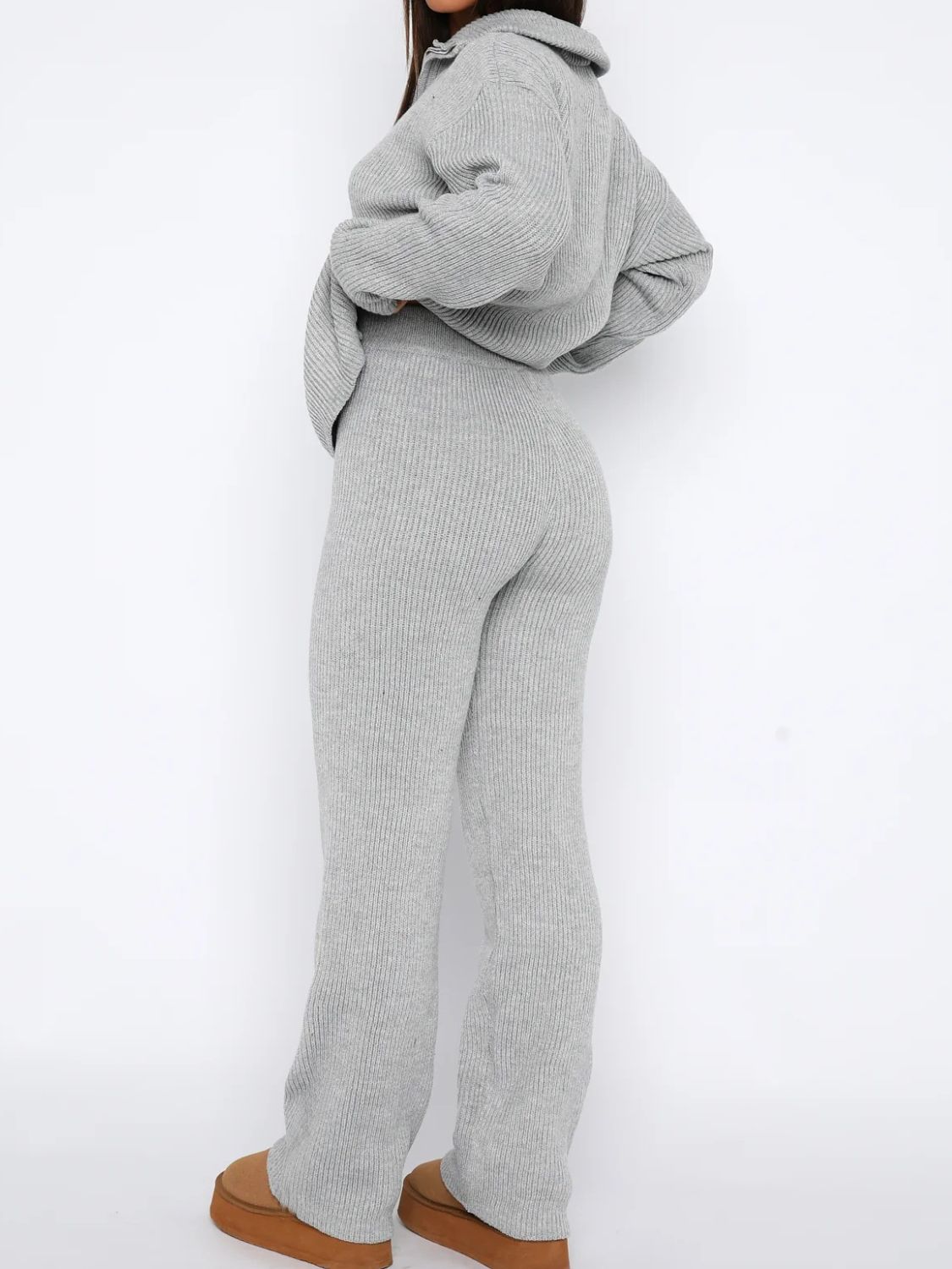 Agnes | Long sleeve top and quarter zip trousers set