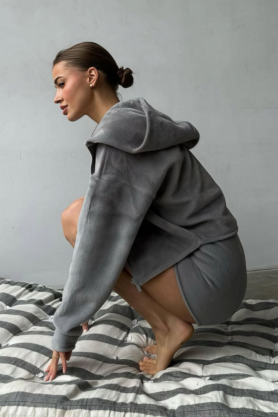 Fuzzy Solid Cardigan Tank Three Piece Set