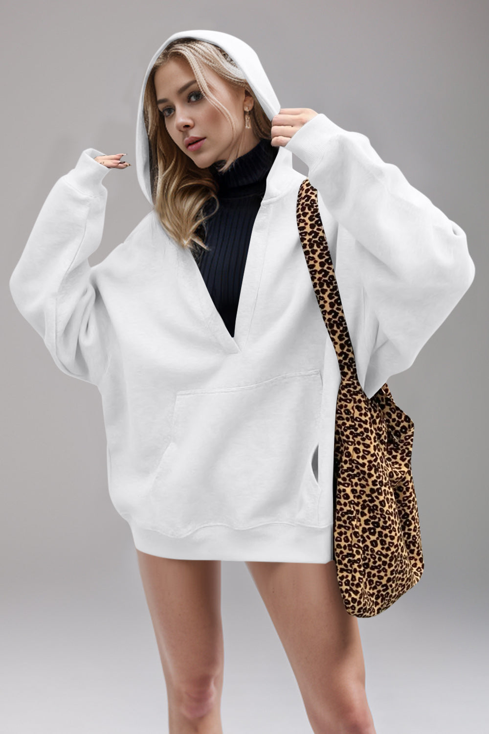 Bernadette | Basic Bae Air Scuba long sleeve hoodie with kangaroo pocket