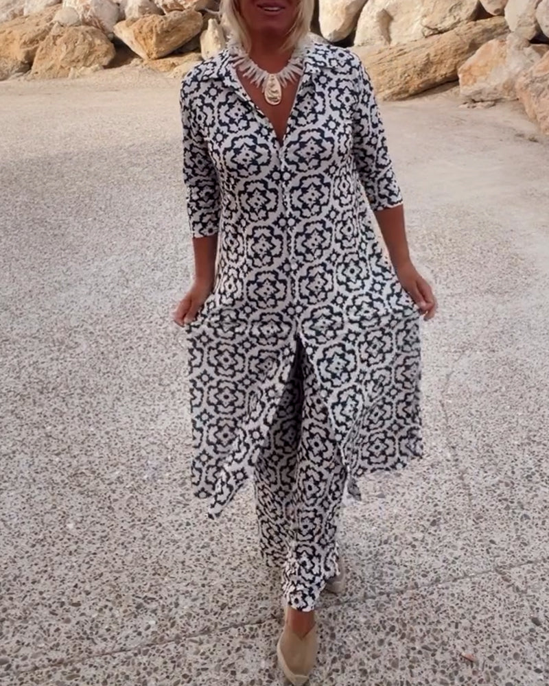 Michelle | Elegant Printed Two-Piece Set for Everyday Style