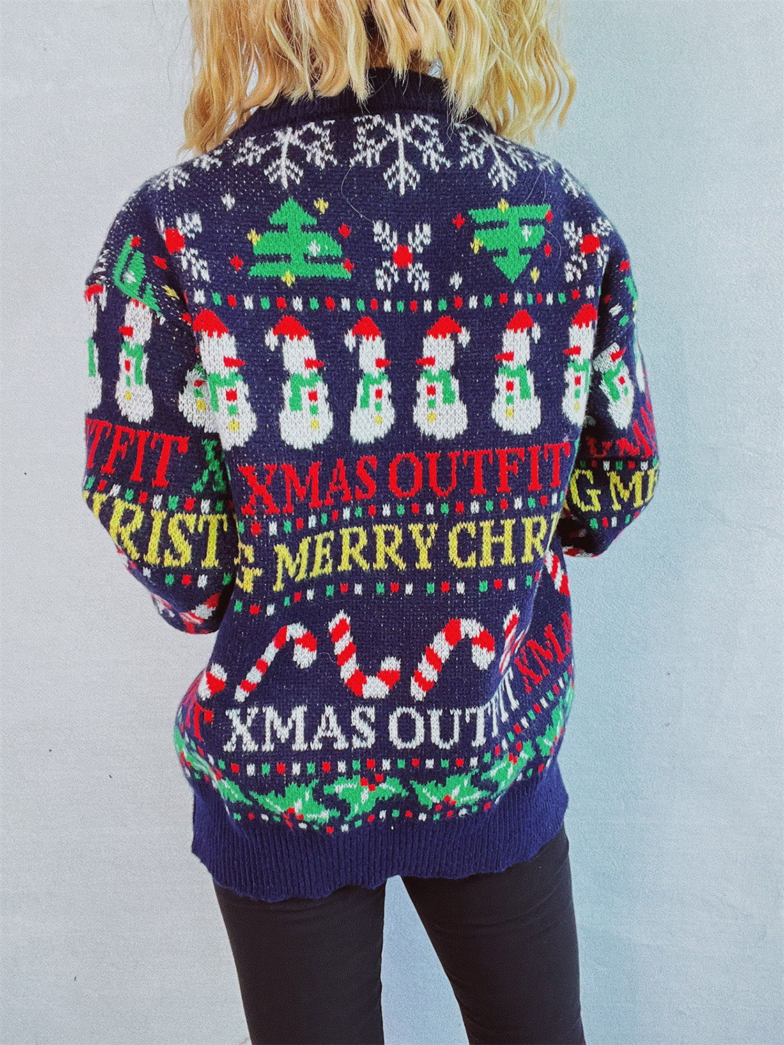 Catarina | Christmas pattern crew neck long sleeve sweater