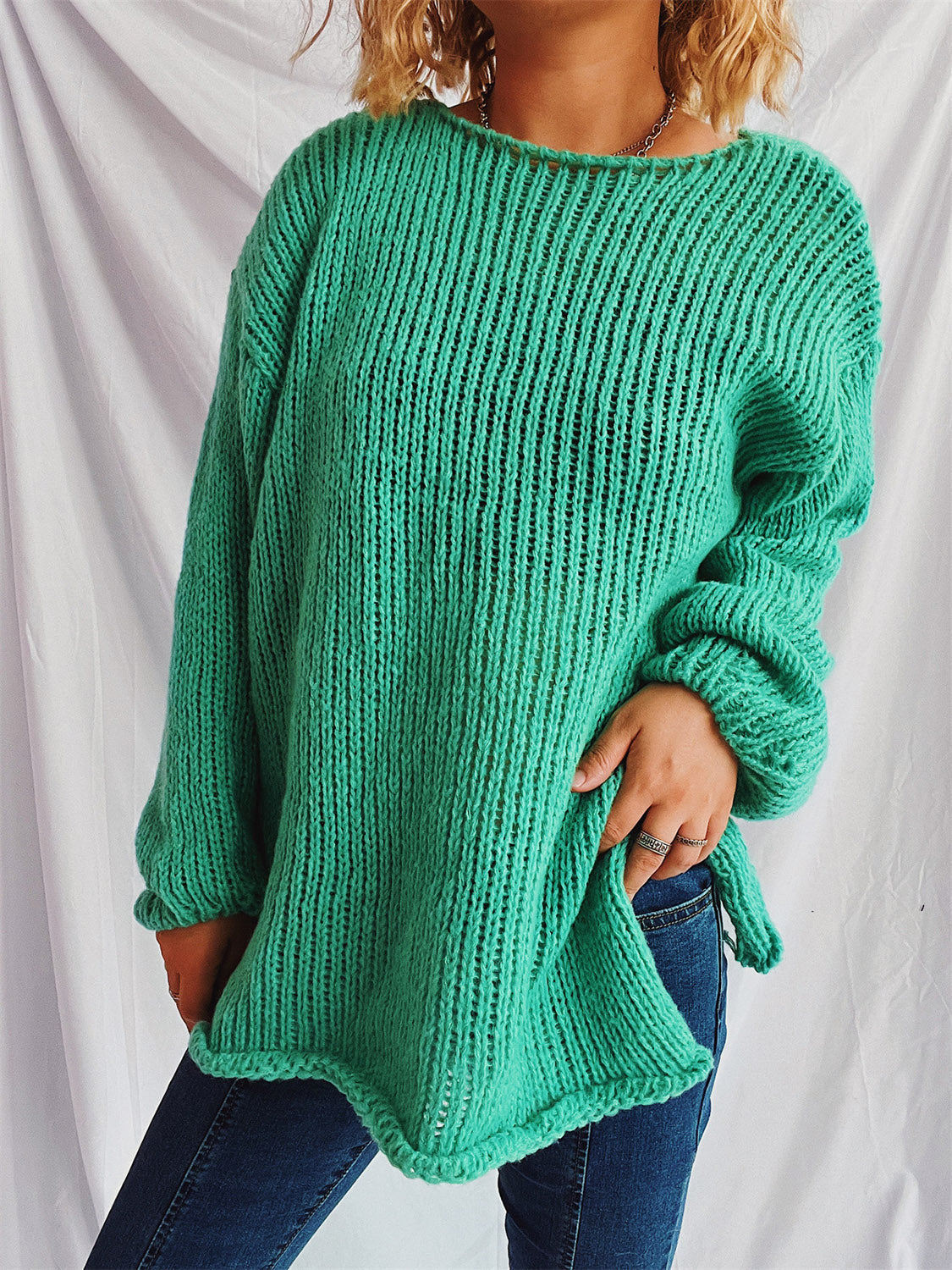 Bernadette | Sweater with a boat neckline and dropped shoulders