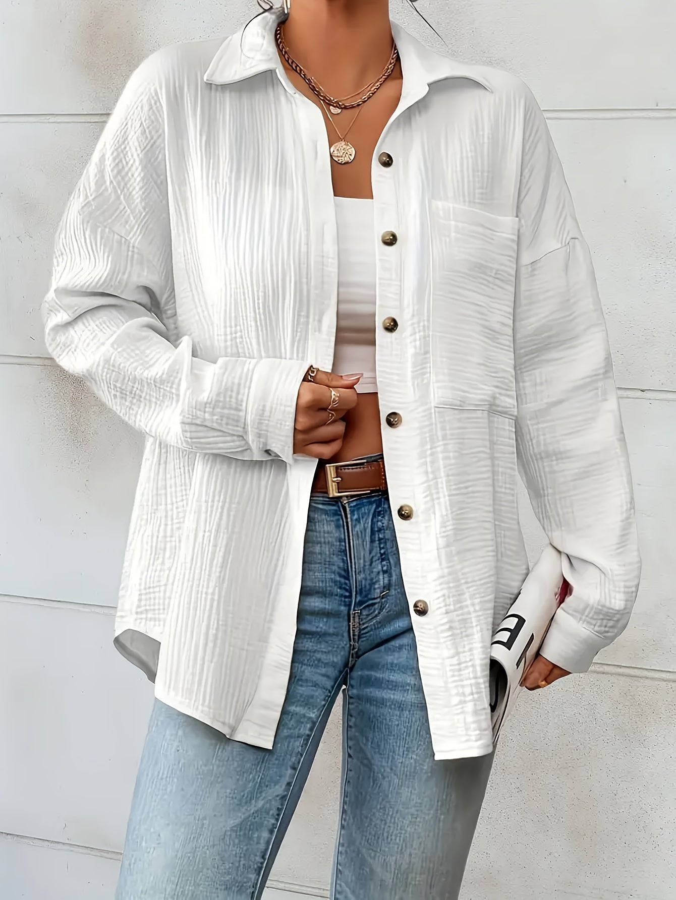 Mira® | Women'S White Linen Blouse
