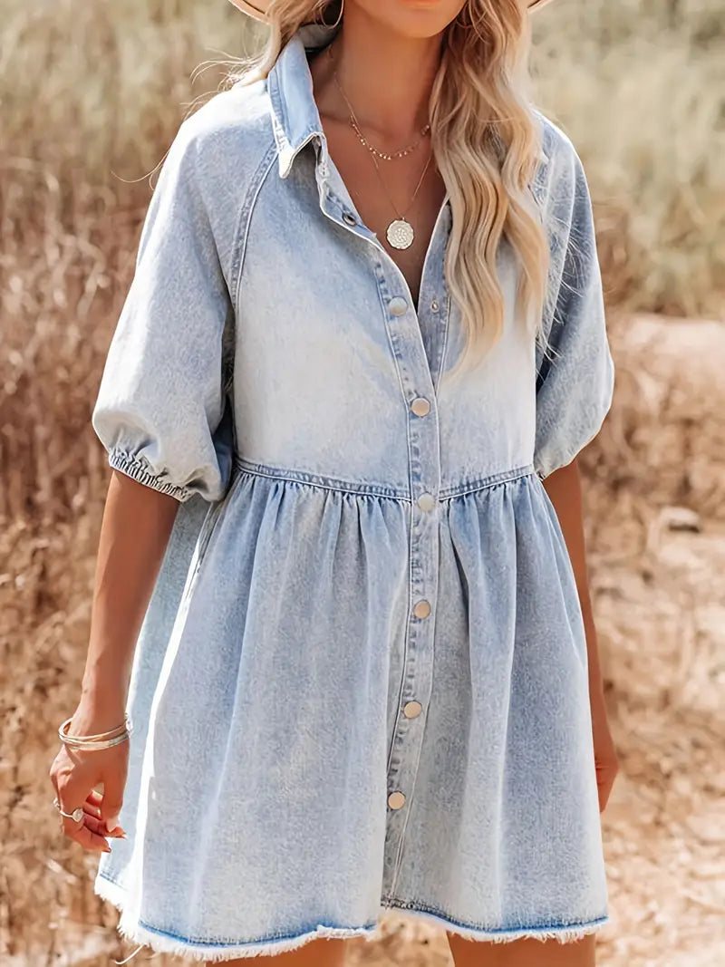 Alessia® | Mini Dress Made Of Cotton Denim