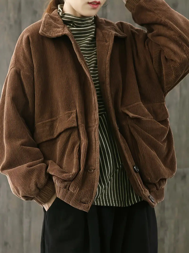 Edeltraud | Corduroy jacket with button placket at the front