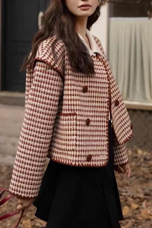 Tweed Houndstooth Short Jacket