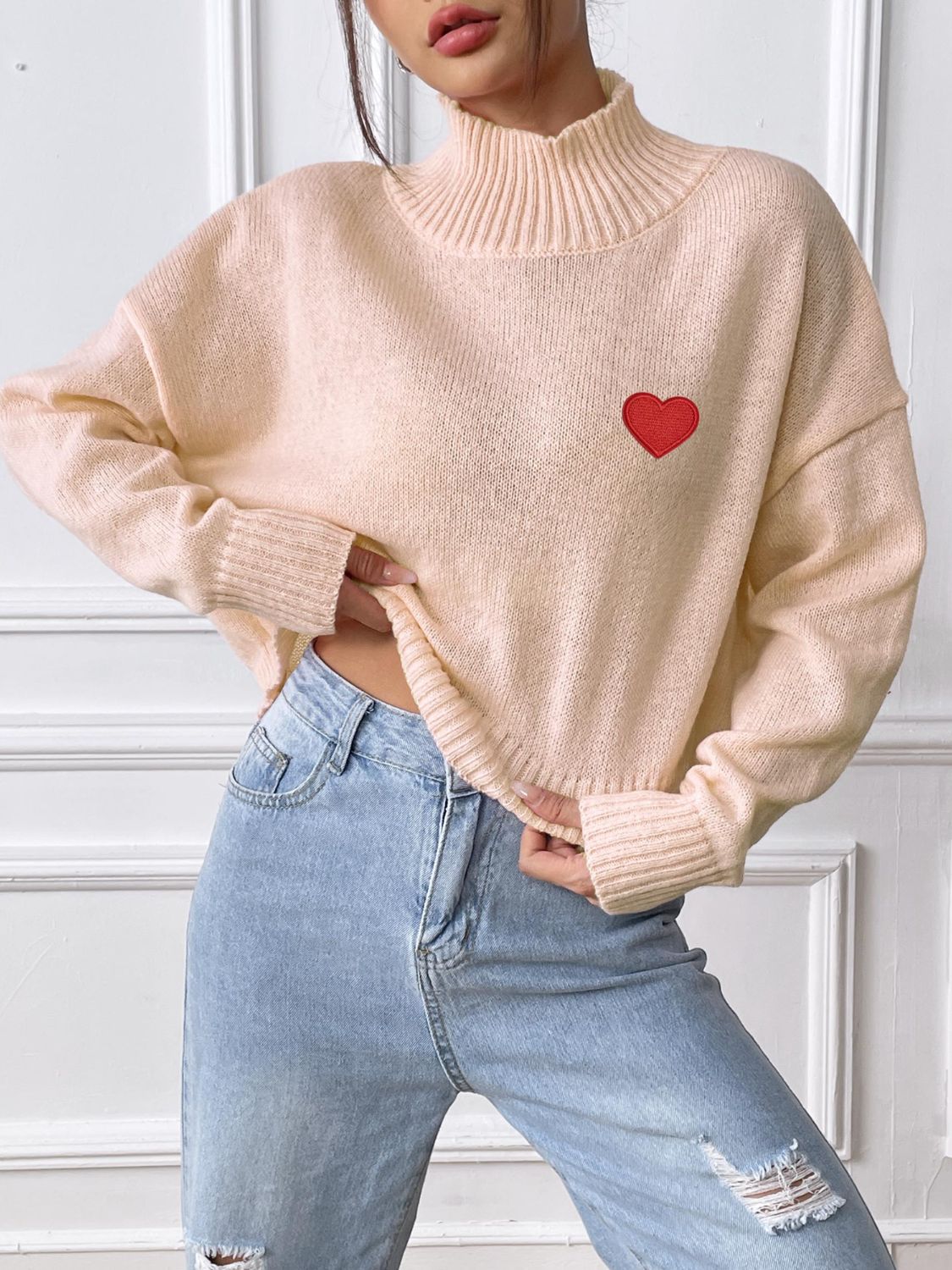 Alessa | Heart turtleneck with long sleeves