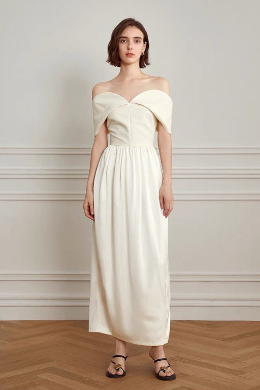 Karla® | Off-The-Shoulder Curve Maxi Dress In Cream