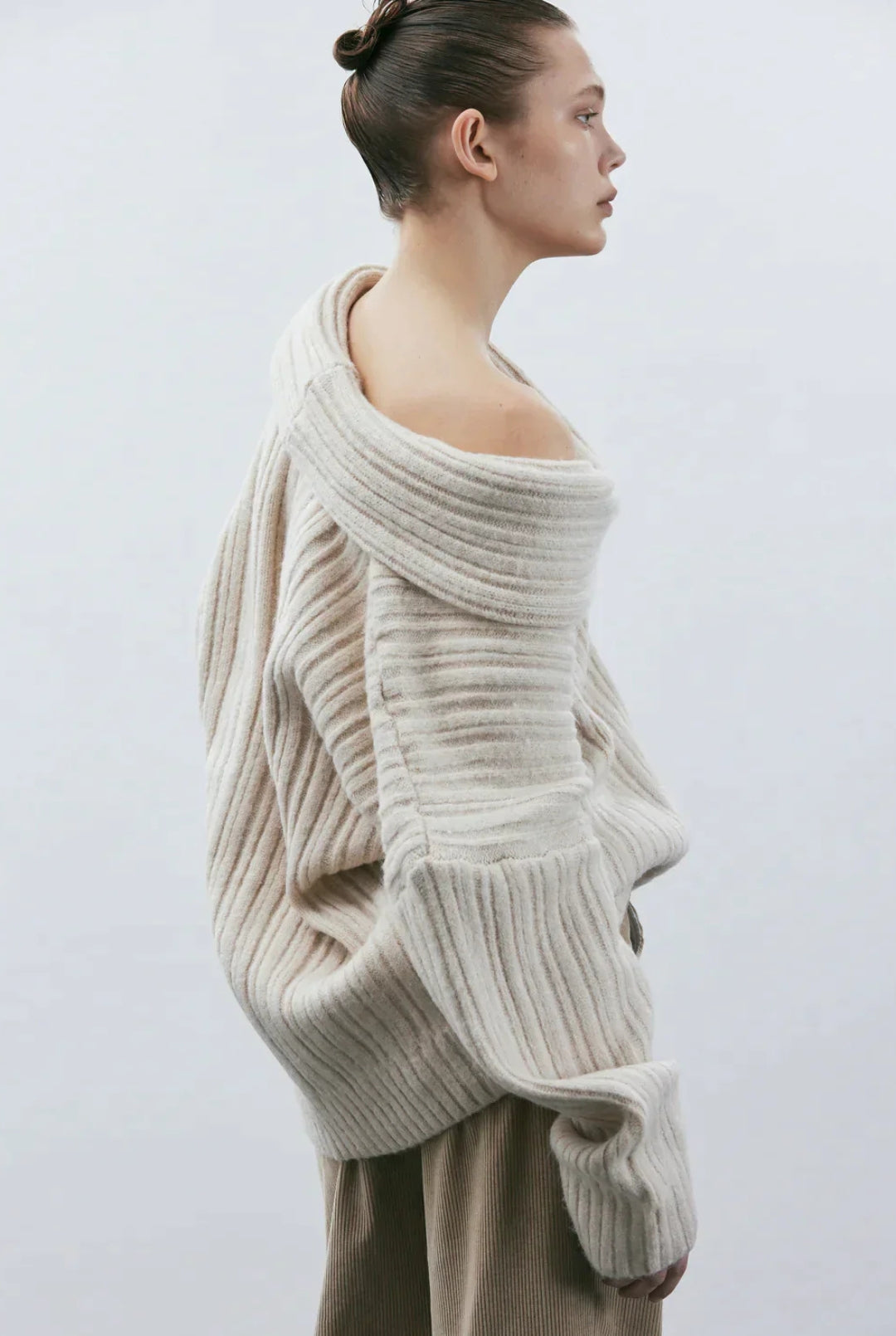 Xiomara® | Pull oversize for women with rouleau haut Tricoté