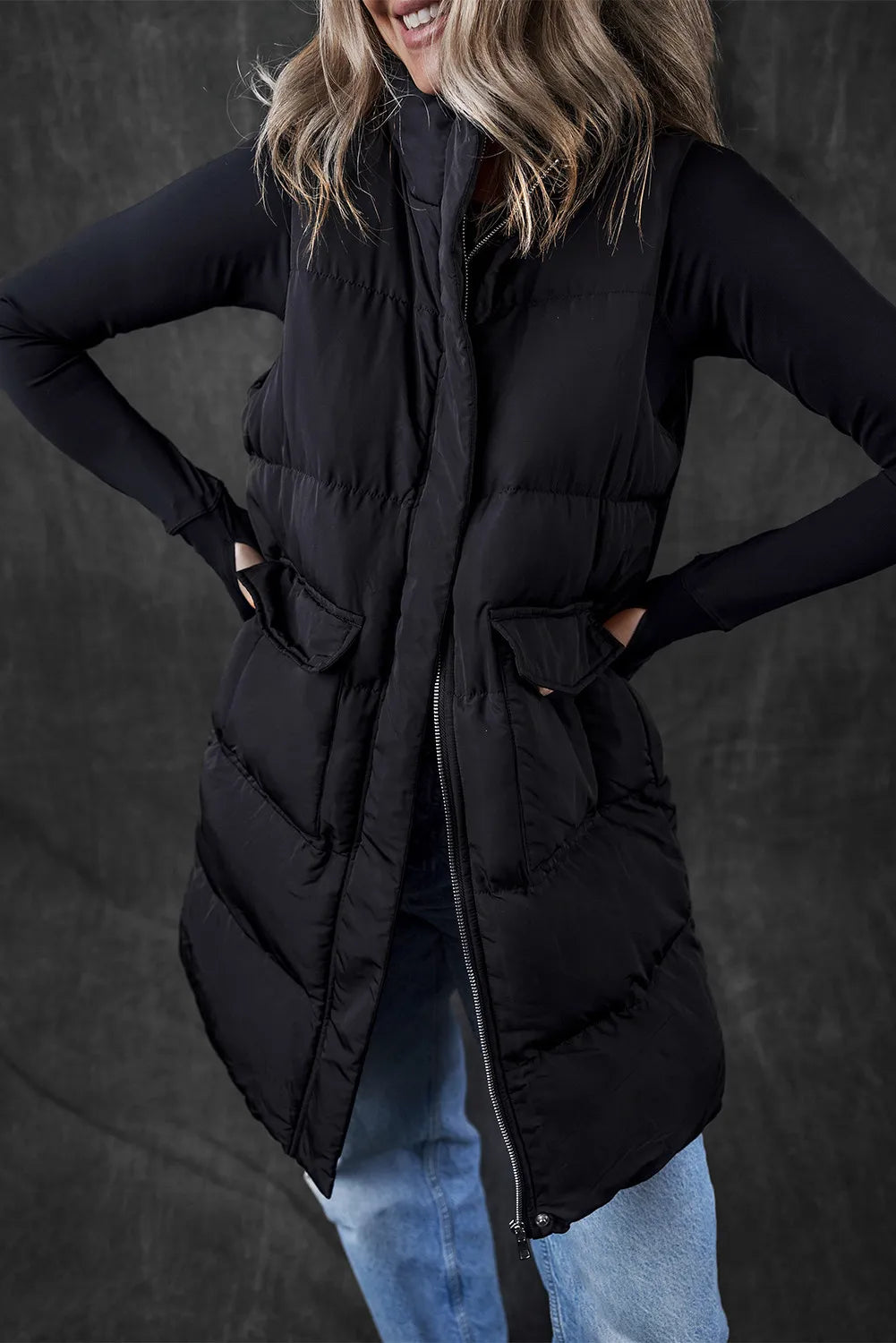 Giovanna | Vest coat with zip and pockets