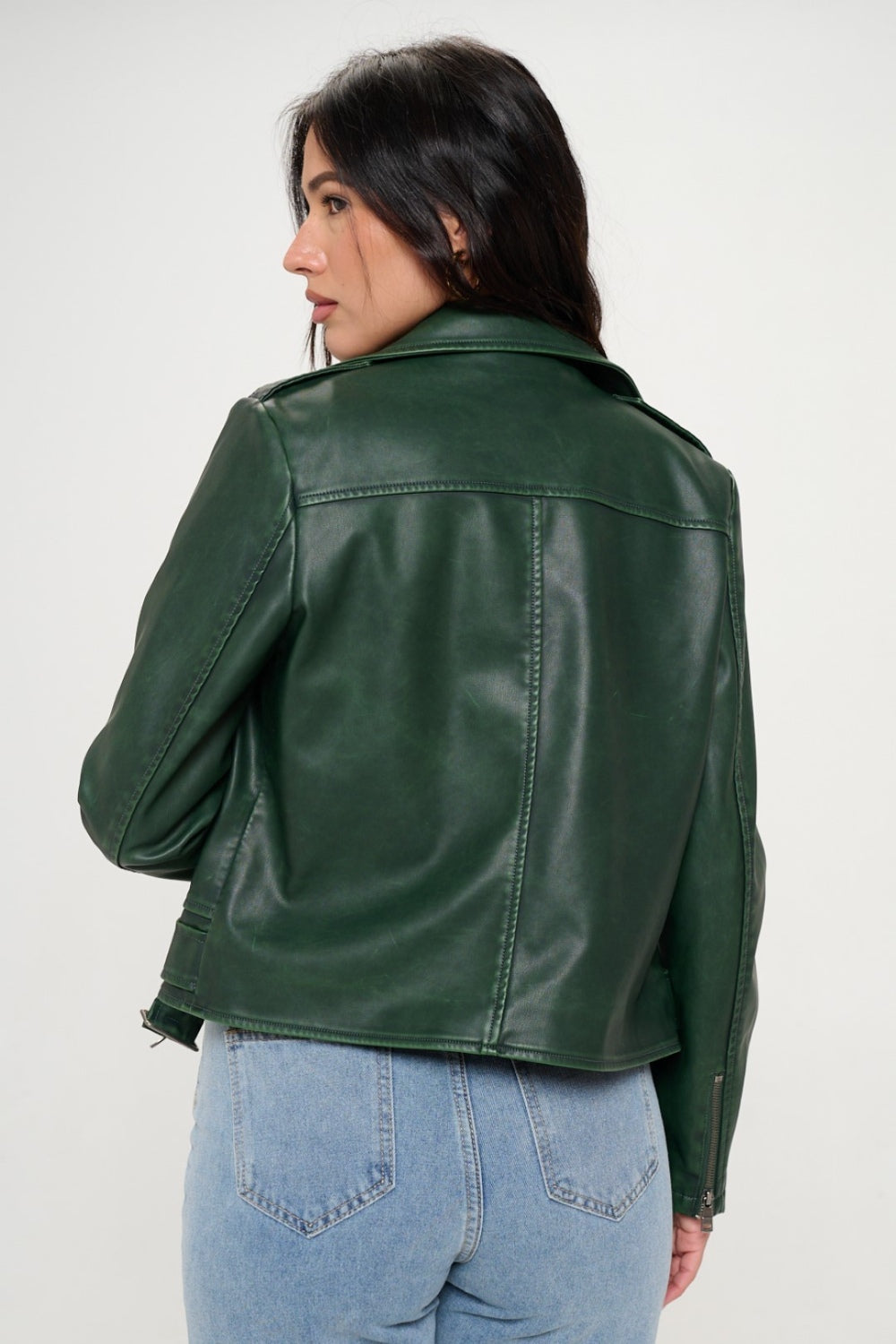 Milagros | Biker jacket with zip and belt