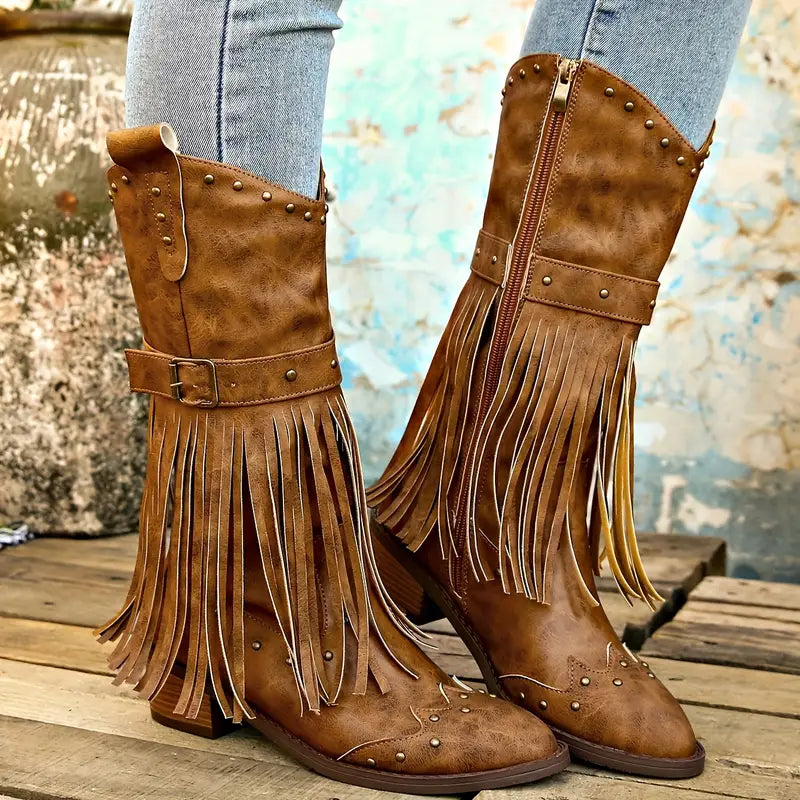 Alejandra | Robust cowboy boots with a chunky heel