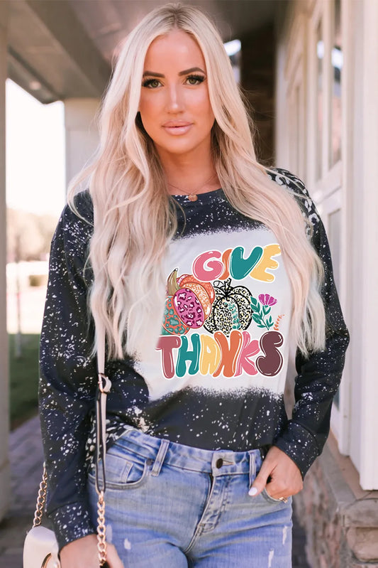 Aitana | Crew neck long sleeve t-shirt with pumpkin graphic