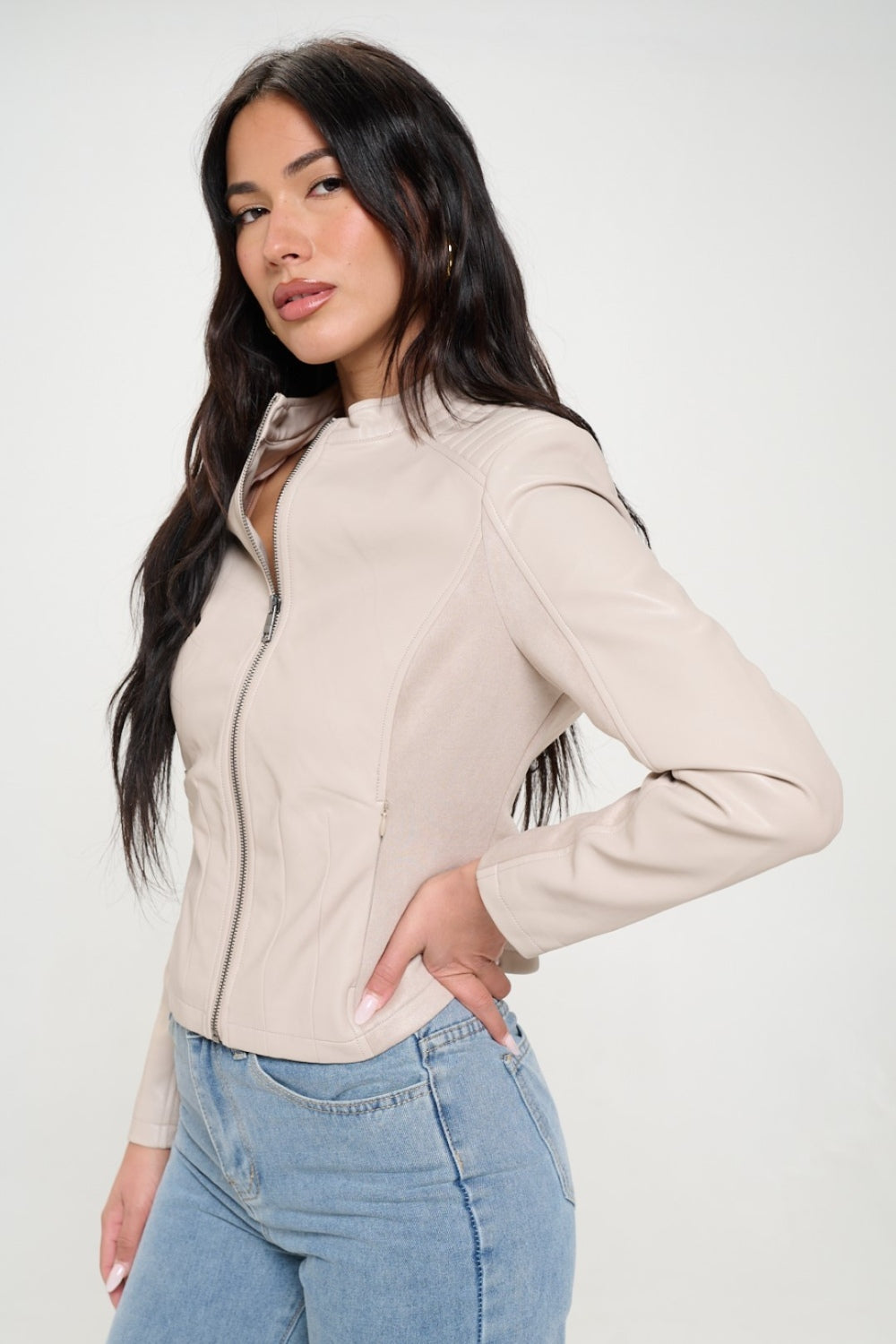 Lara | Vegan motorcycle jacket with zip