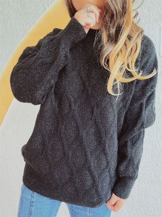 Laura | Diamond sweater with a crew neck and long sleeves