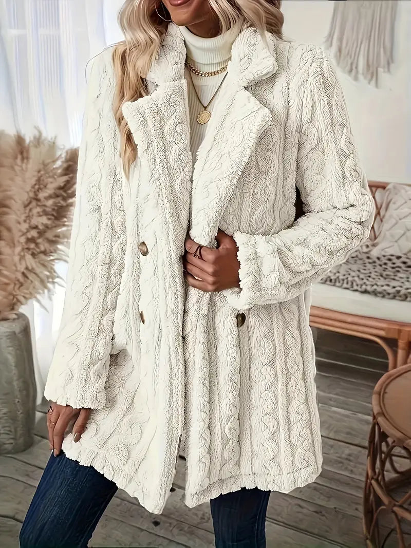 Catherine | Soft solid color thermal coat with long sleeves